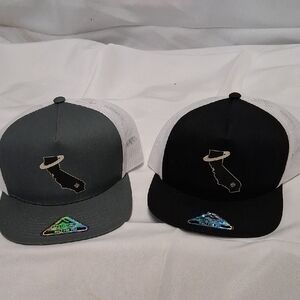 NWOT Mens Pacifica Black and Gray Trucker Hats